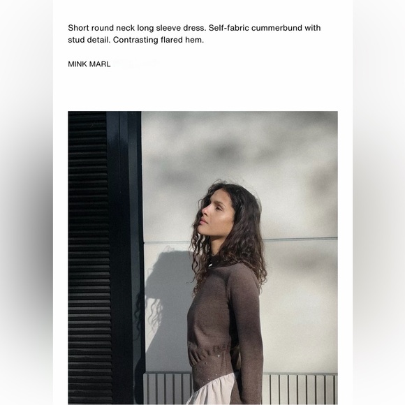 Zara NWT studded two tone brown & white mini dress - Picture 3 of 9